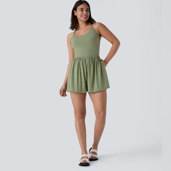 NWT Halara Pocket 2-in-1 Romper-Easy Peezy Edition Size XL Light Green - Picture 4 of 13